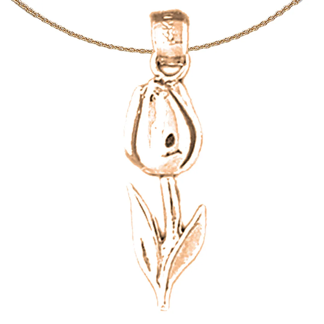 14K or 18K Gold Tulip Flower Pendant