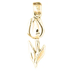 14K or 18K Gold Tulip Flower Pendant