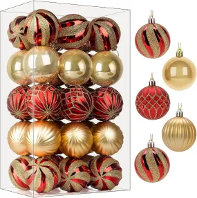 30ct 2.36 Inch Christmas Tree Shatterproof Plastic Balls Ornaments-60mm