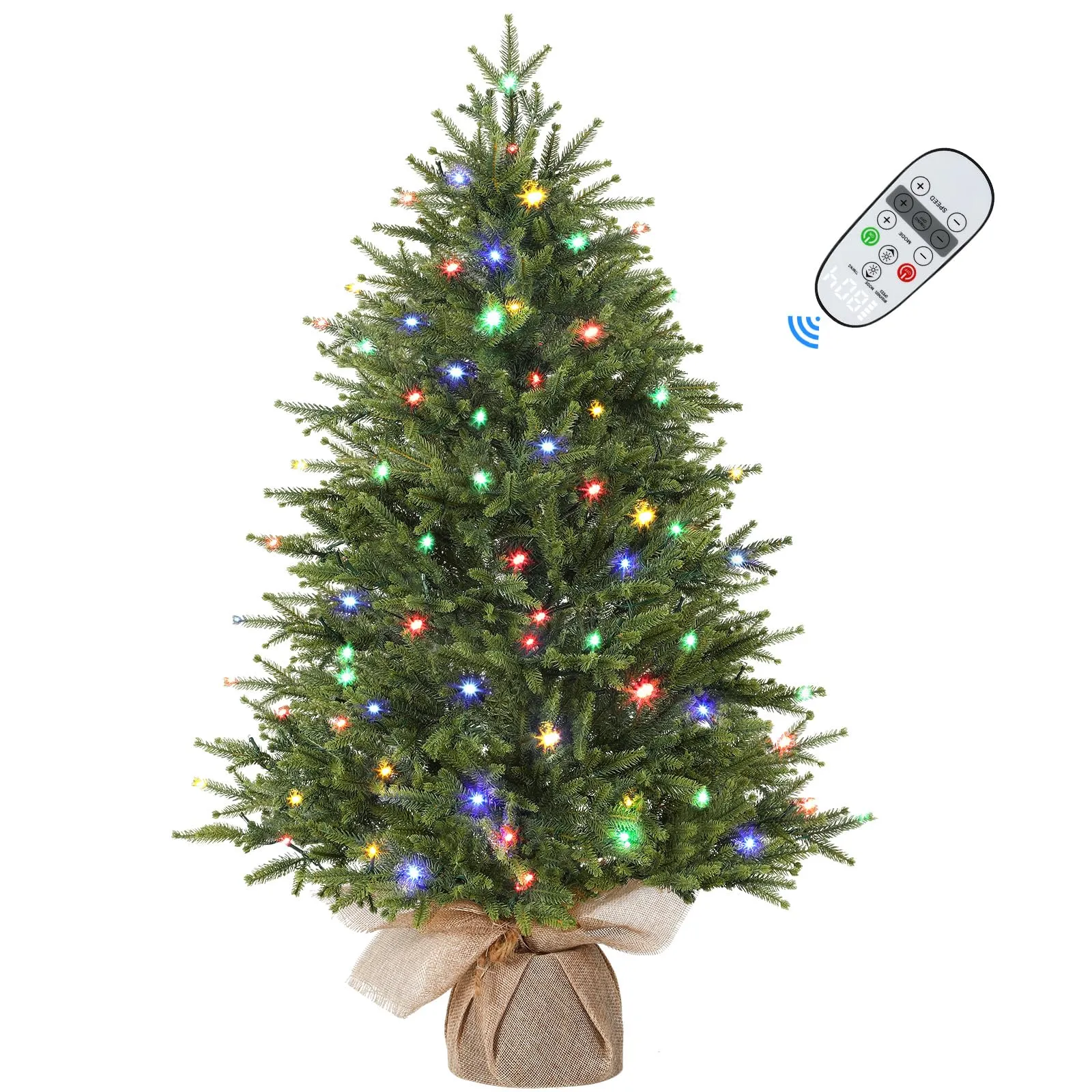 3ft Prelit Artificial Small Mini Christmas Tree with Color LED Lights