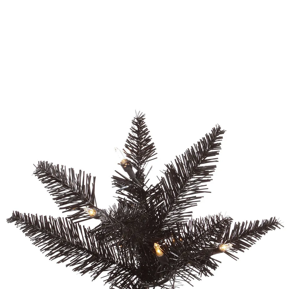 4.5' Black Fir Artificial Christmas Tree Clear Dura-lit Incandescent Lights