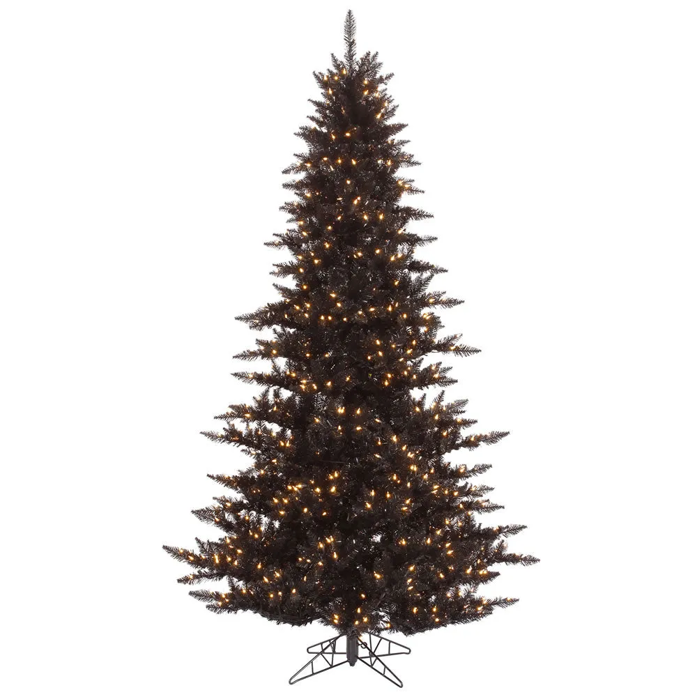 4.5' Black Fir Artificial Christmas Tree Clear Dura-lit Incandescent Lights