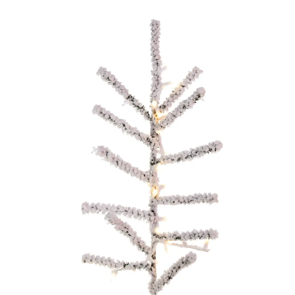 4.5' x 43" Flocked Pistol Pine Artificial Pre-lit Xmas Tree Warm White 3mm LED