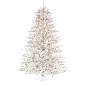 4.5' x 43" Flocked Pistol Pine Artificial Pre-lit Xmas Tree Warm White 3mm LED