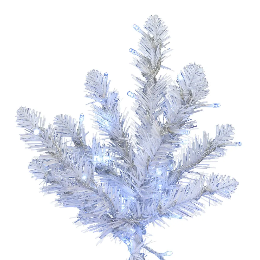 4.5'x33" Spruce Artificial Xmas Tree Pure White Low Voltage Wide Angle LED