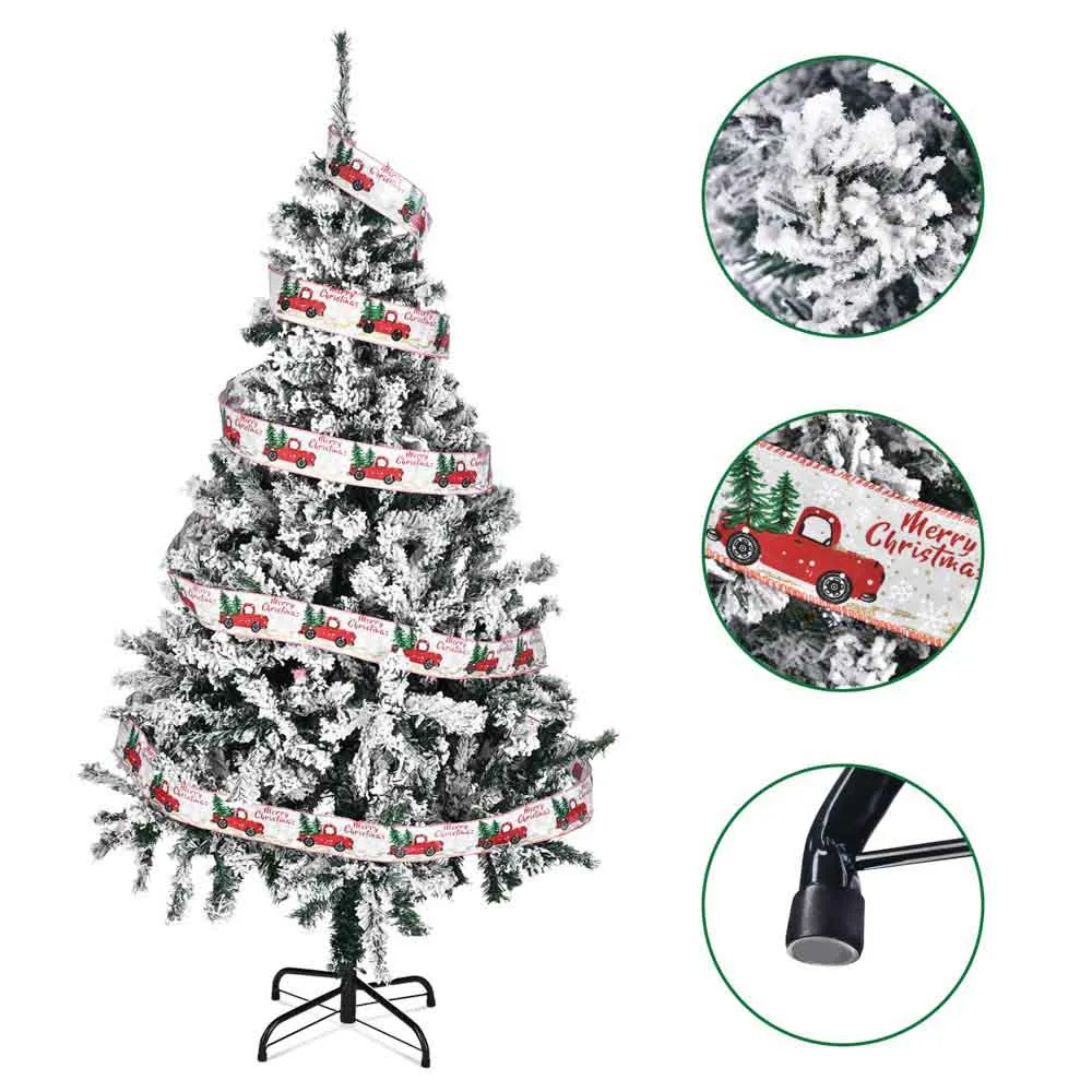 5 ft Snow Christmas Tree White Flocked