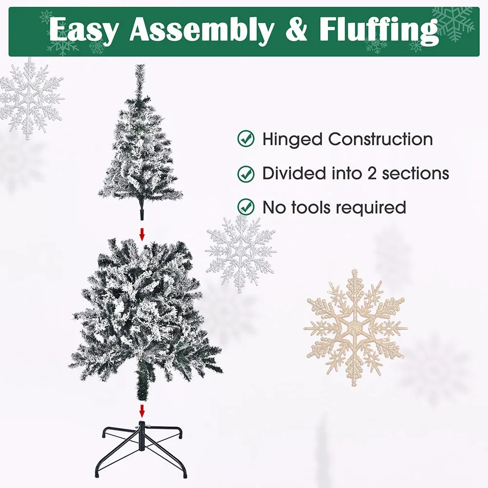 5 ft Snow Christmas Tree White Flocked