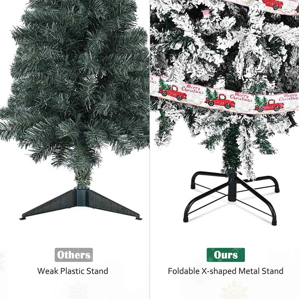 5 ft Snow Christmas Tree White Flocked