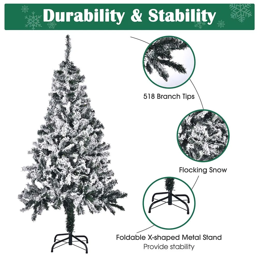 5 ft Snow Christmas Tree White Flocked