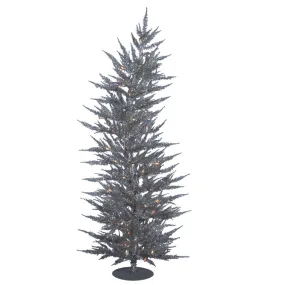 5' Silver Laser Artificial Christmas Tree Clear Dura-lit Incandescent Lights