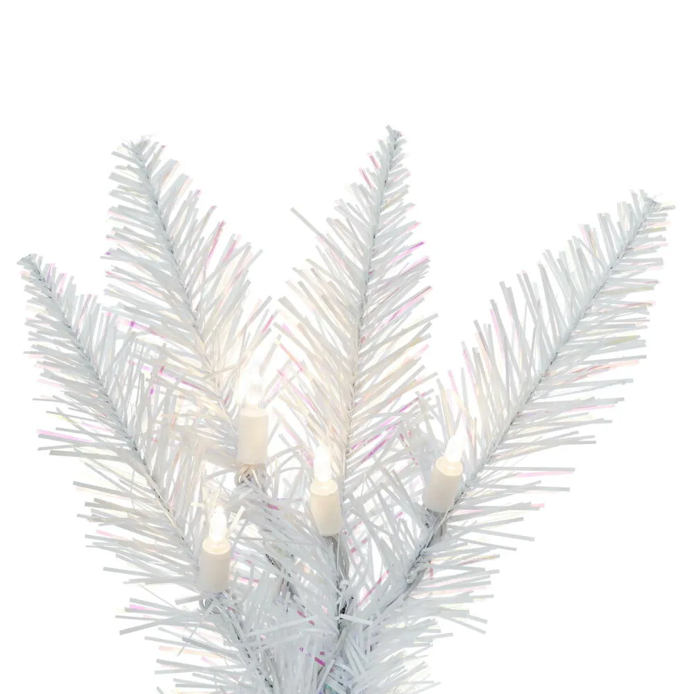 5' Sparkle White Spruce Pencil Artificial Christmas Tree Pure White LED Lights