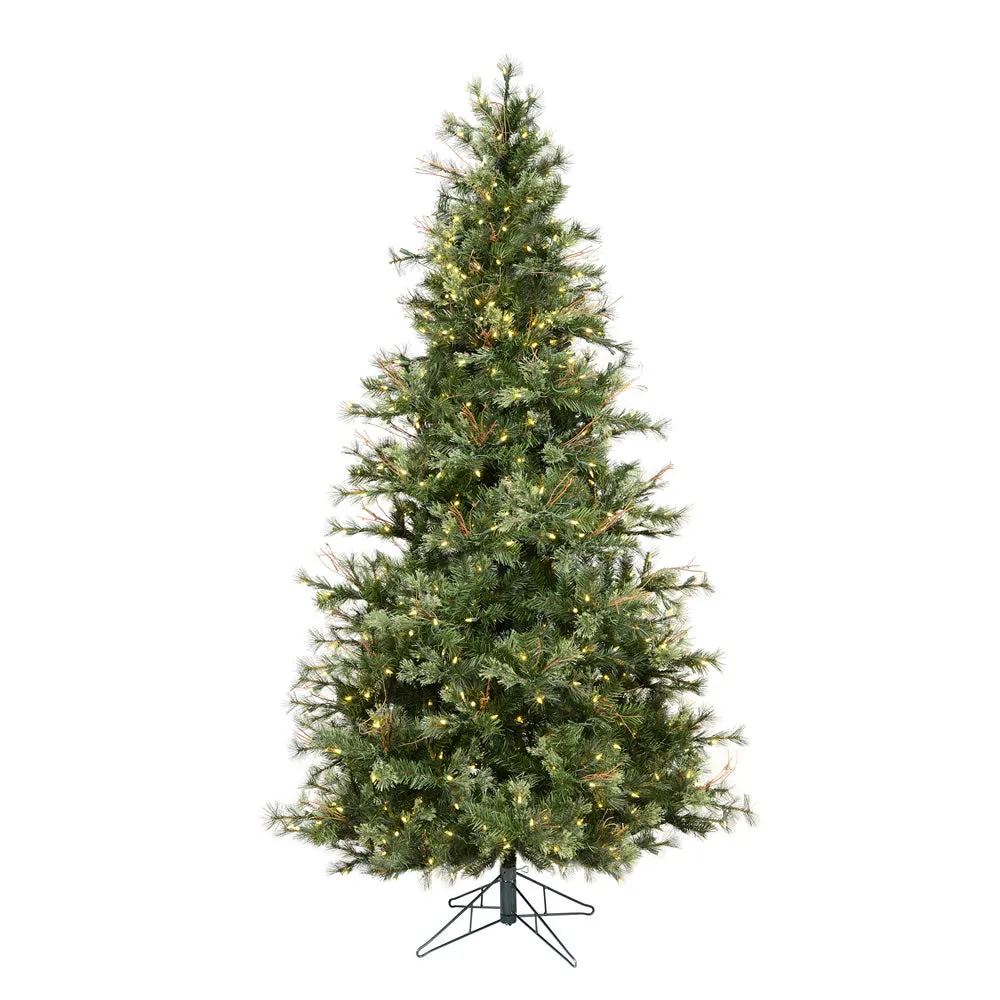 6.5' Mixed Country Pine Slim Artificial Christmas Tree Warm White Dura-Lit LED