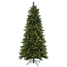 6.5' x 39" Southern Mixed Spruce Artificial Christmas Tree with Warm White LED.