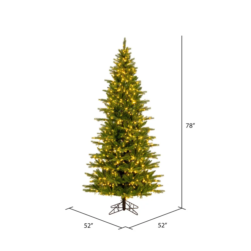 6.5' x 40" Balsam Pine Artificial Christmas Tree 3mm LED Color Changing Lights