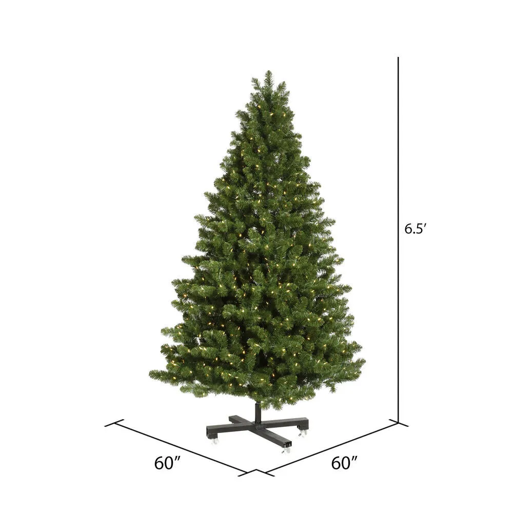 6.5' x 60" Grand Teton Artificial Christmas Tree  Single Mold Warm White LED