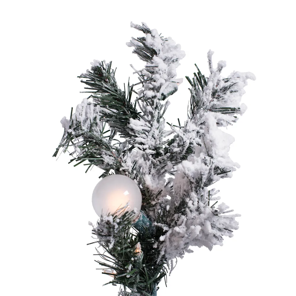 7.5' Flocked Alaskan Pine Artificial Christmas Tree Clear Dura-Lit lights