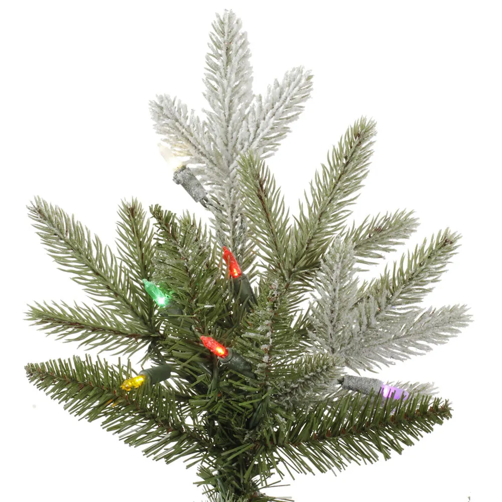 7.5' Frosted Balsam Artificial Christmas Tree Multi-Colored Dura-Lit LED Lights