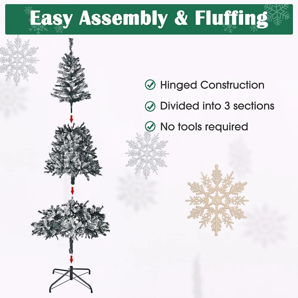 7.5 ft Snow Christmas Tree White Flocked