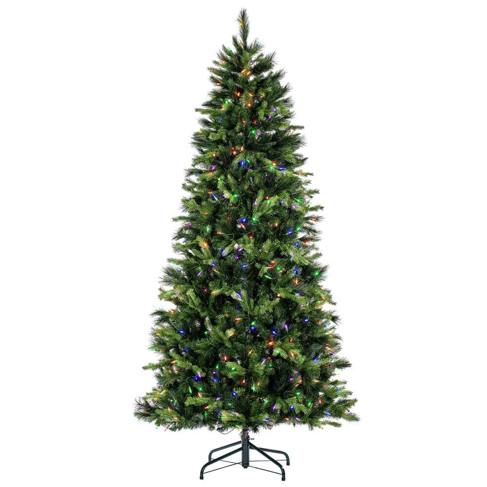 7.5' x 45" Southern Mixed Spruce Artificial Christmas Tree LED Colored Lights