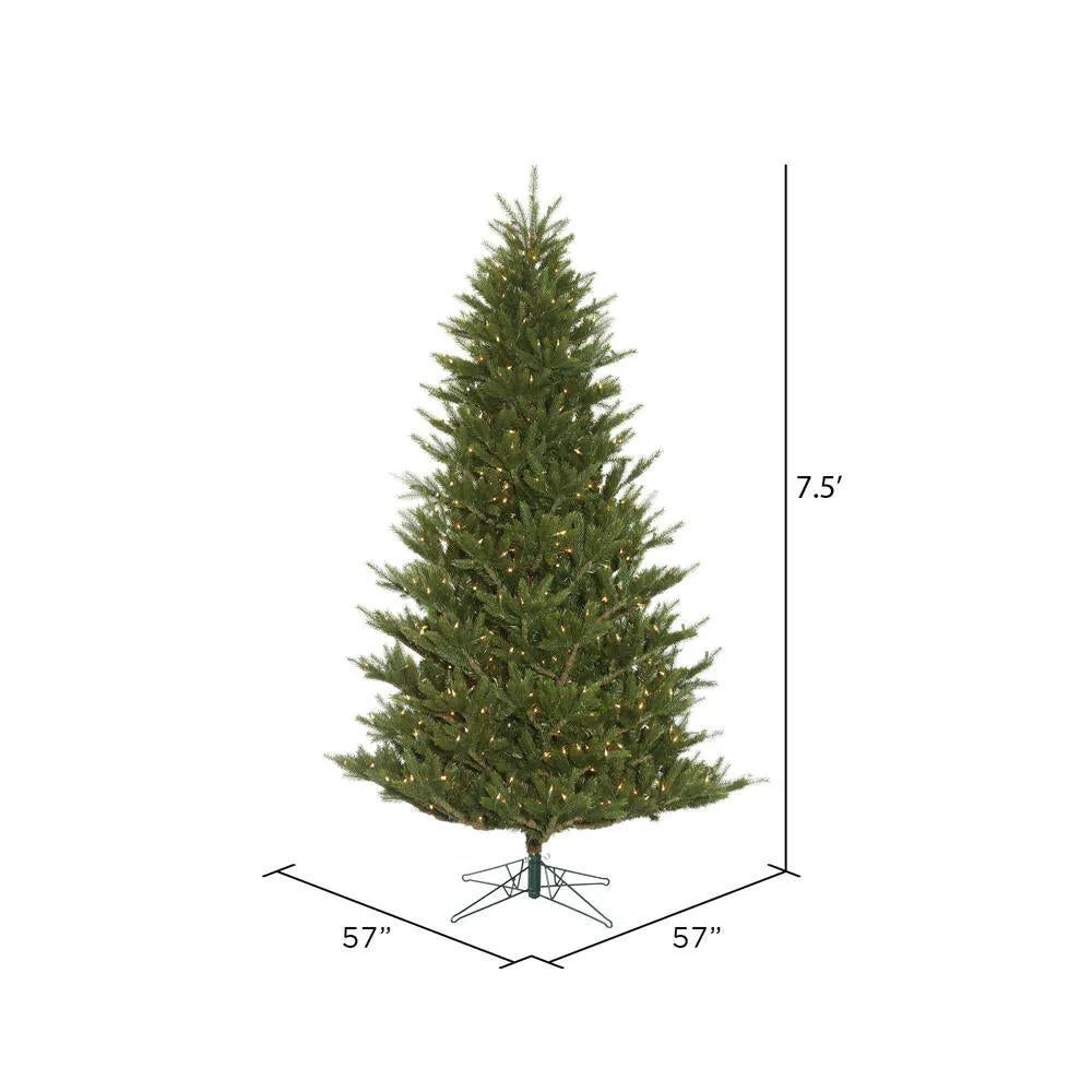 7.5' x 57" Fresh Fraser Fir Artificial Christmas Tree Clear Dura-lit Lights