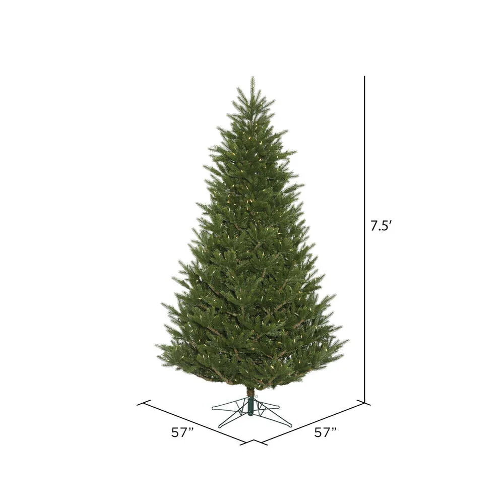 7.5' x 57" Fresh Fraser Fir Artificial Christmas Tree Warm White Dura-lit LED