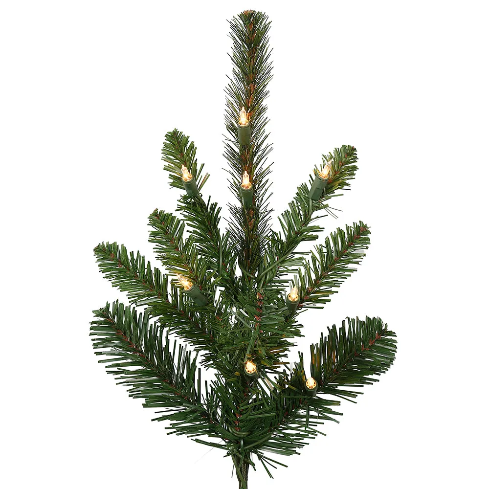 7.5' x 60" Decorator Pine Artificial Christmas Tree Clear Dura-lit Lights