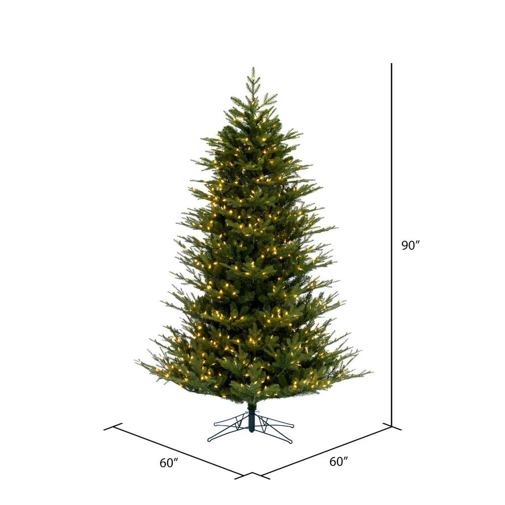 7.5' x 60" North Shore Fraser Fir Artificial Xmas Tree LED Warm White Lights