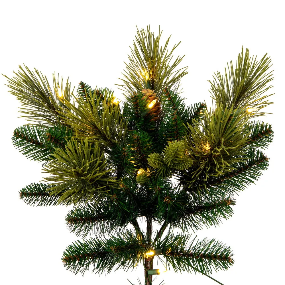 7.5' x 62" Emerald Mixed Fir Artificial Christmas Tree with Warm White LED.