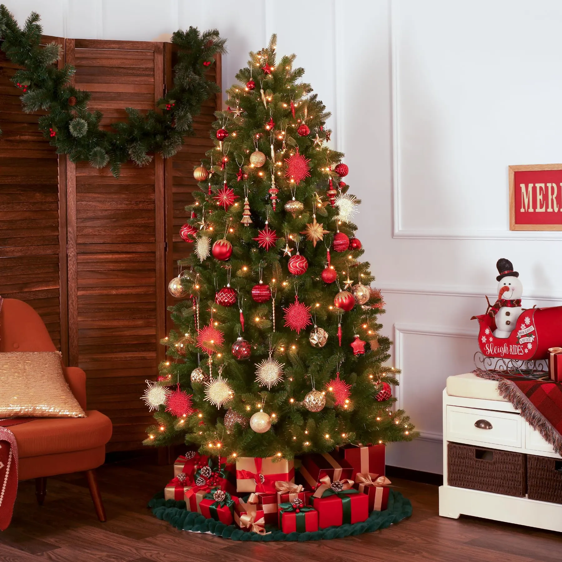 80ct red and gold christmas ball ornaments.