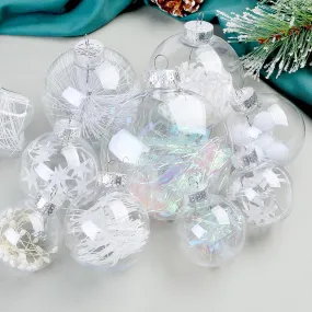 86pcs Shatterproof Plastic Clear Christmas Balls Ornaments Set