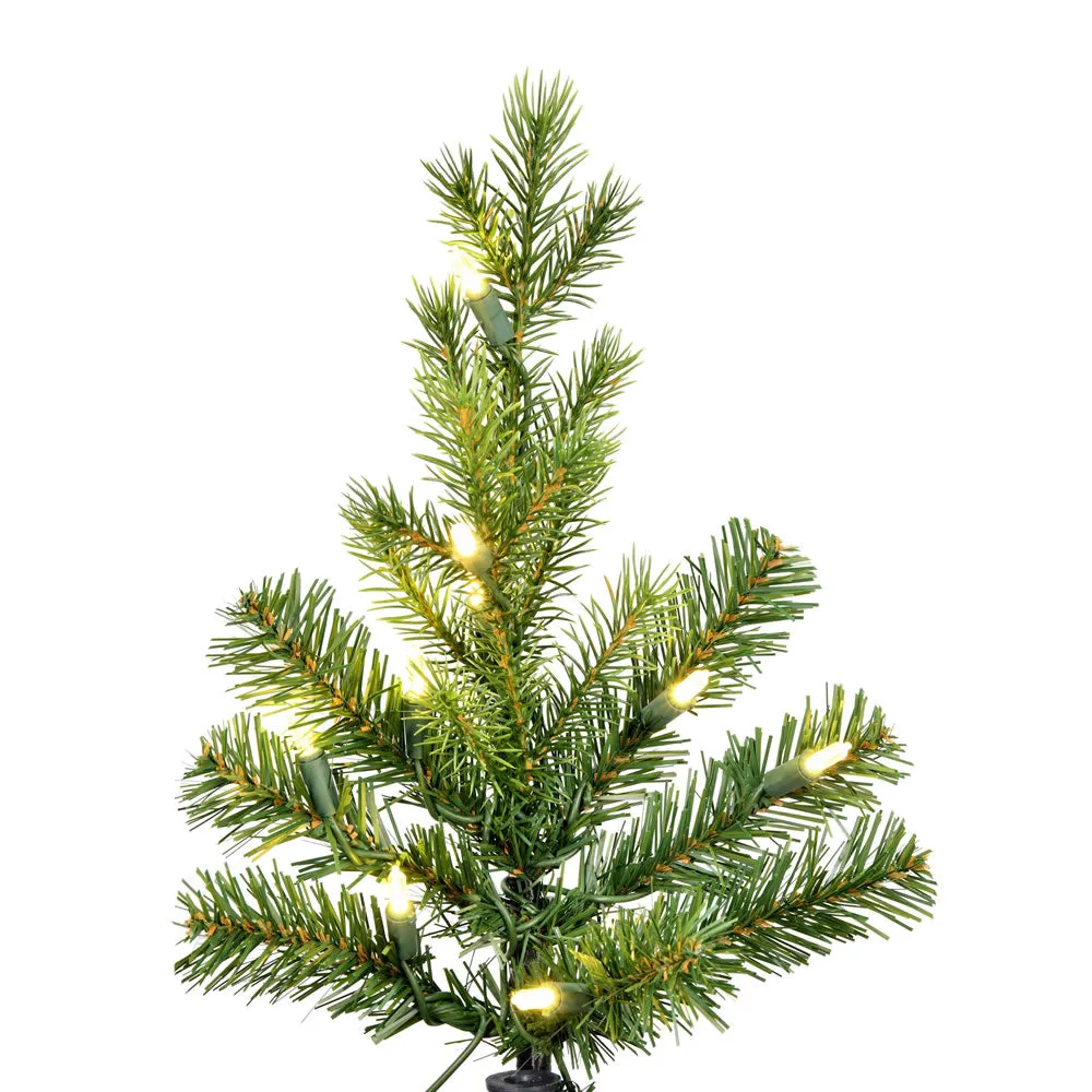 9' x 43" Moutauk Pine Artificial Xmas Pencil Tree with Warm White Dura-lit LED