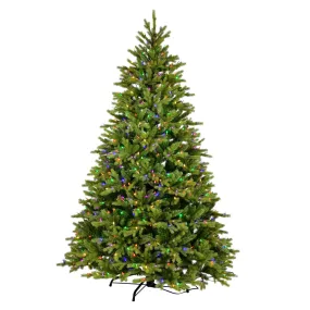 9' x 60" Porthill Pine Artificial Christmas Tree Multi-colored Dura-lit LED