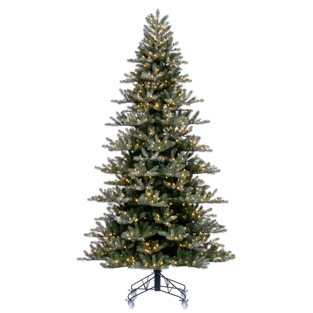 9' x 63" Frosted Danbury Spruce Artificial Pre-Lit Xmas Tree Warm White Lights.