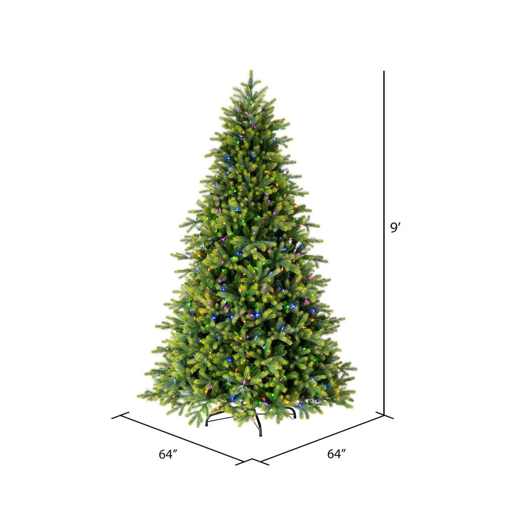 9' x 64" Jersey Fraser Fir Artificial Xmas Tree LED Color Changing Mini Lights