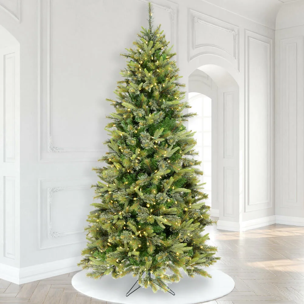 9.5' Cashmere Slim Artificial Christmas Tree Warm White Dura-Lit® LED Lights