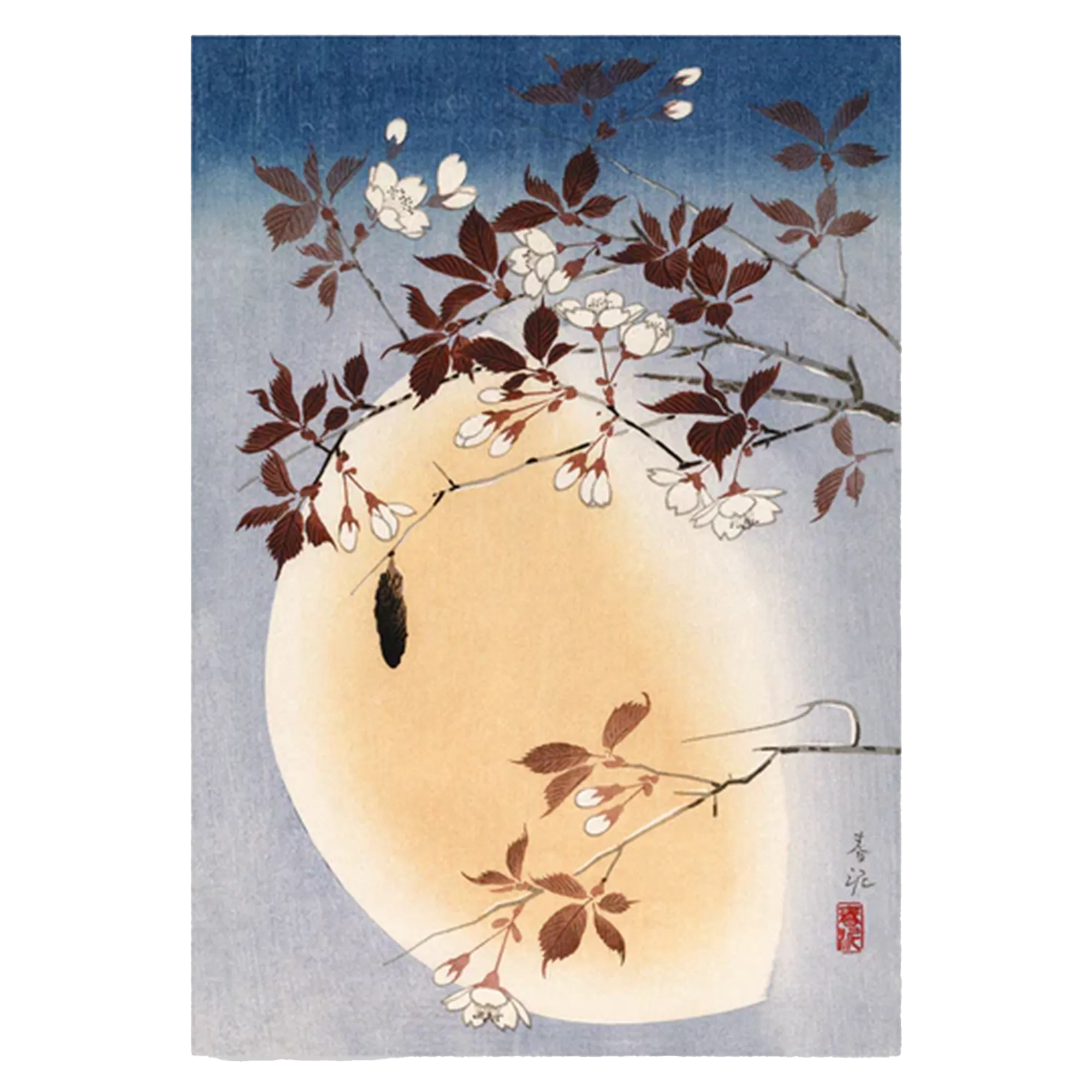 Art Print - Blossoms and Moon