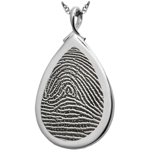 B&B Fingerprint Teardrop Pendant