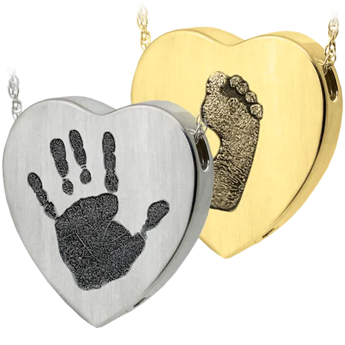 B&B Footprint/Handprint/Pawprint Heart Pendant