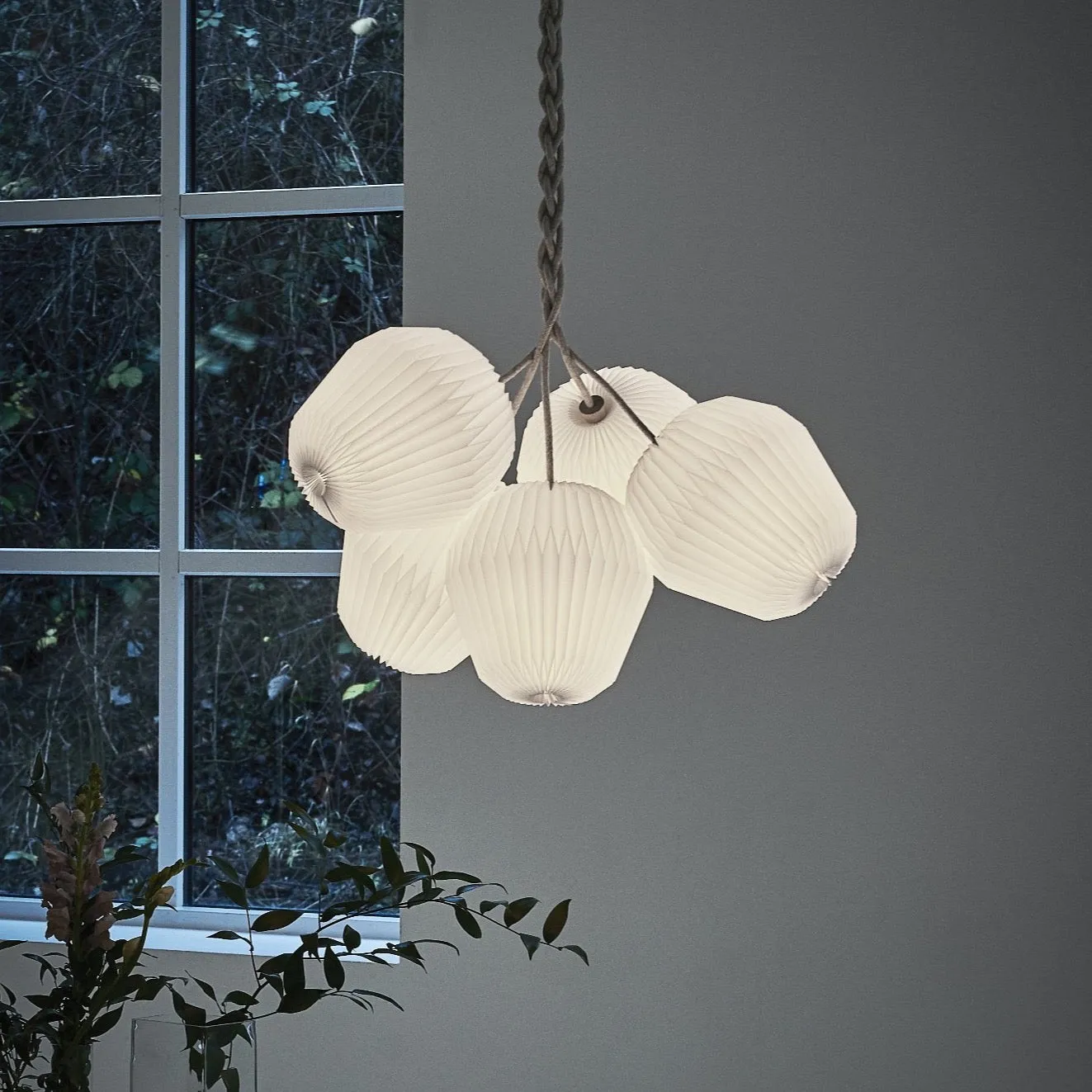 Bouquet Chandelier -  Medium -  5 Shades -  Paper