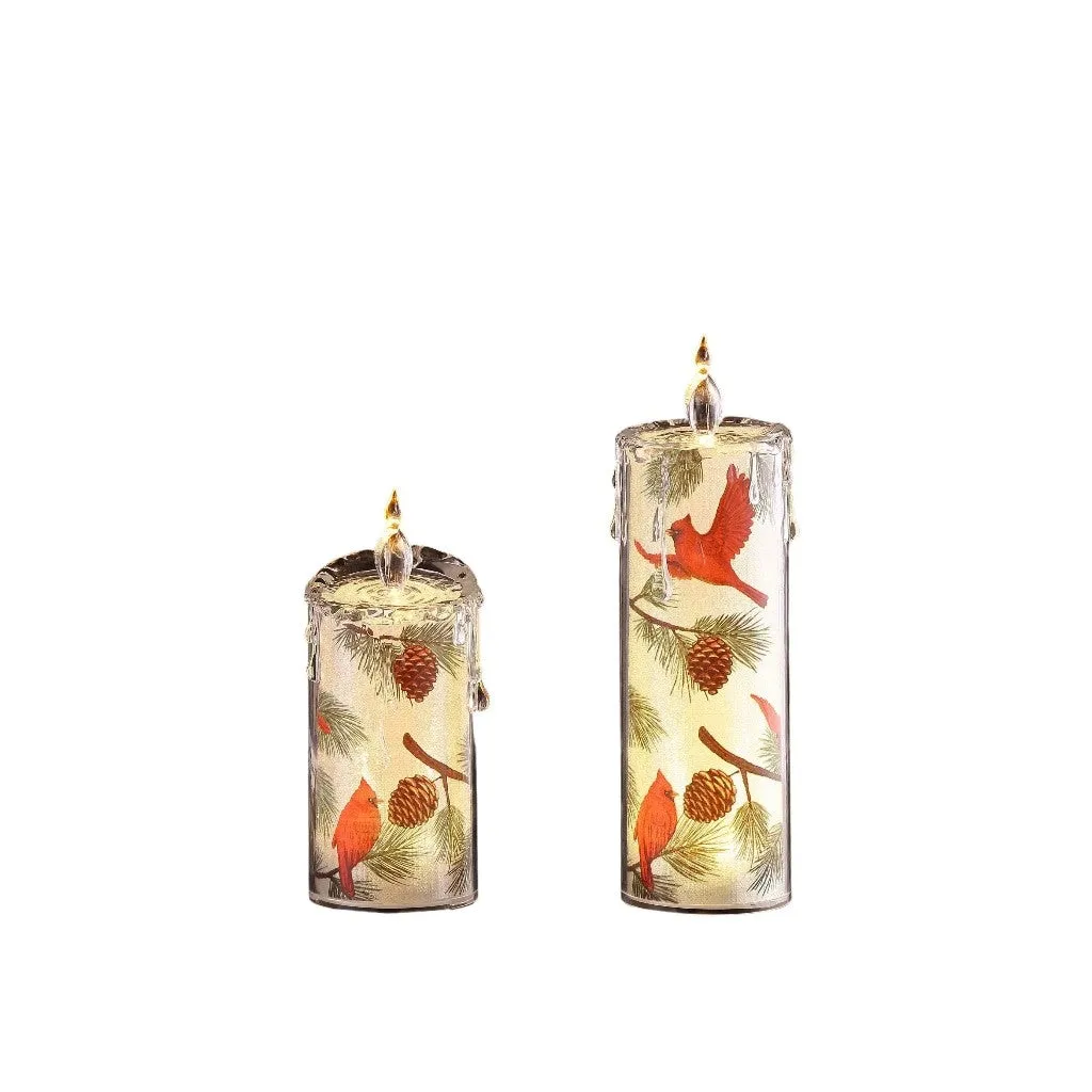 Cardinal w/Pinecone Candle Set