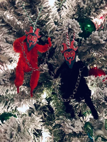 Chenille Stem Krampus Christmas Tree Ornament Sets