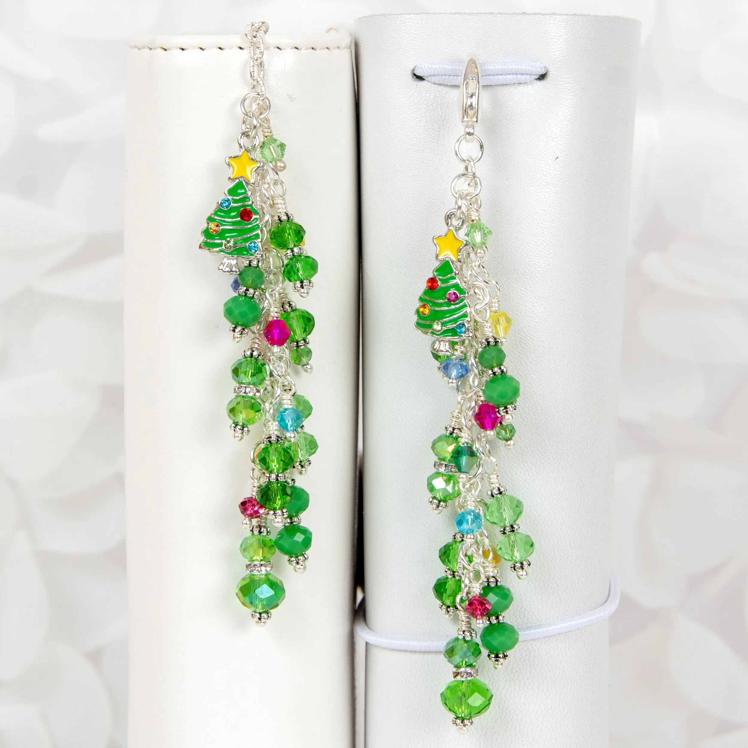 Christmas Tree Planner Charm with Green Crystal Dangle