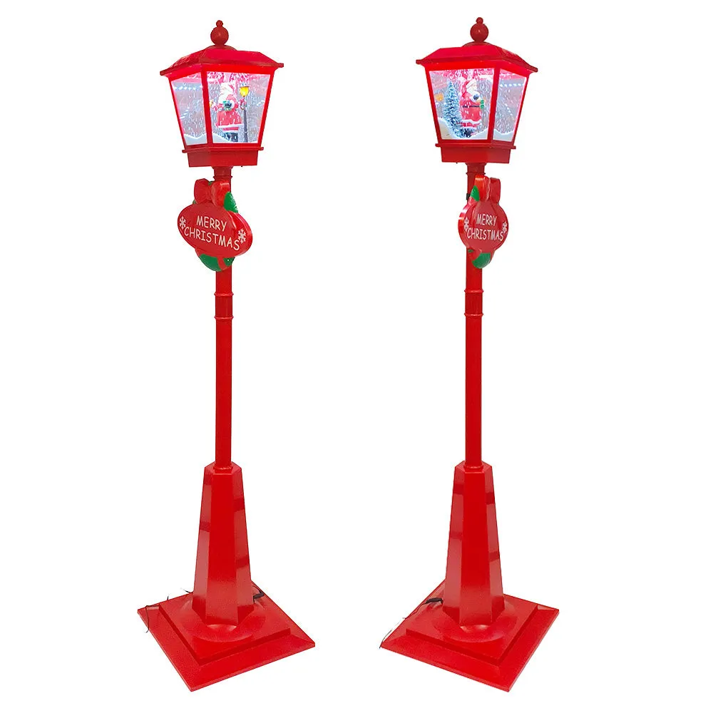 Electric Snow Musical Street Light Lamp Post Christmas Decor