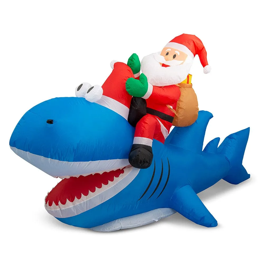 Inflatable Santa Shark Rider Asst (250cm)