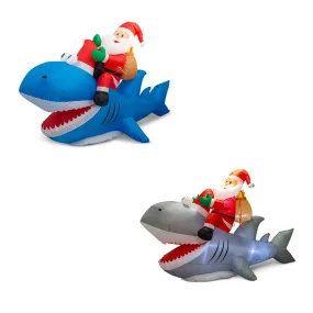 Inflatable Santa Shark Rider Asst (250cm)