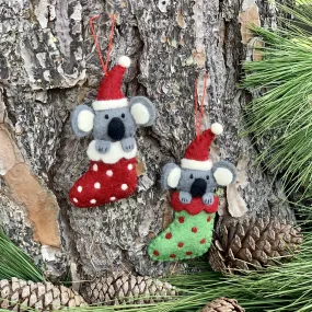 Koala in boot Christmas tree decoration