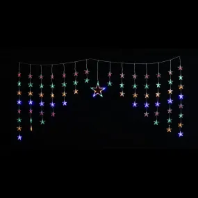 LED Flashing Multicolour Star Curtain (2m)