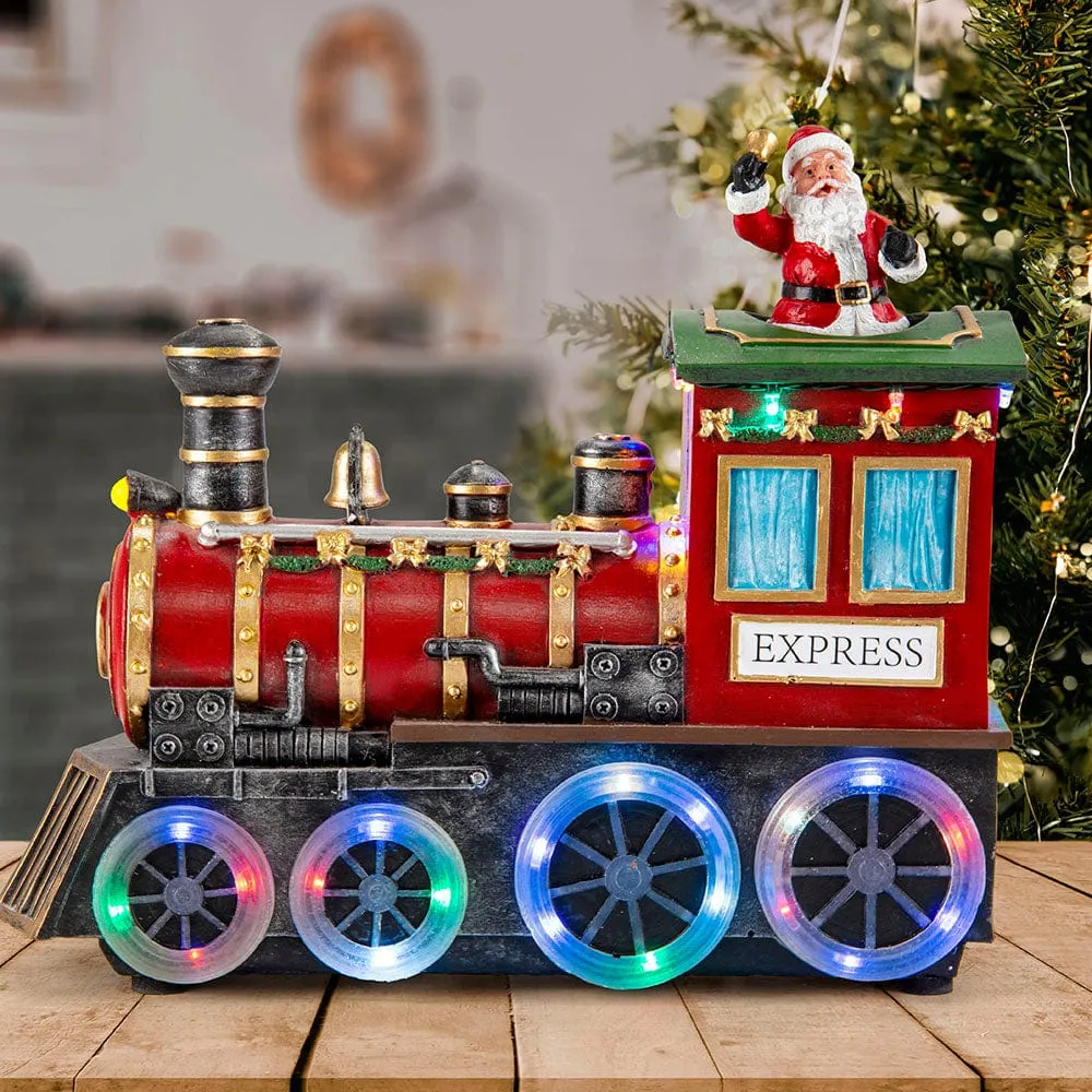 LED Flashing Musical Santa Train with Real Sound