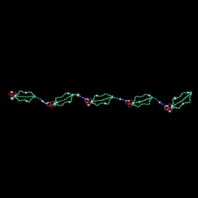 LED Flashing Ropelight Holly Garland (5 Leaves)