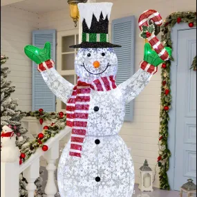 LED Twinkling Mesh Snowman (123cm)